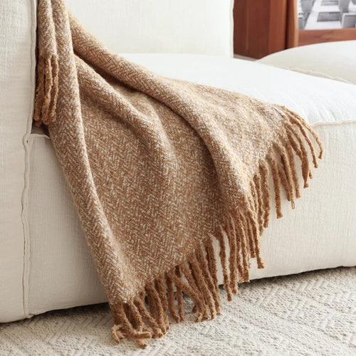 plaid tricot style americain europeen decor salon chambre