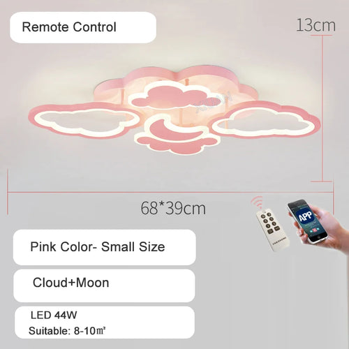 lustre led moderne en forme de lune étoile nuage pour enfants - vue 26 sur 25