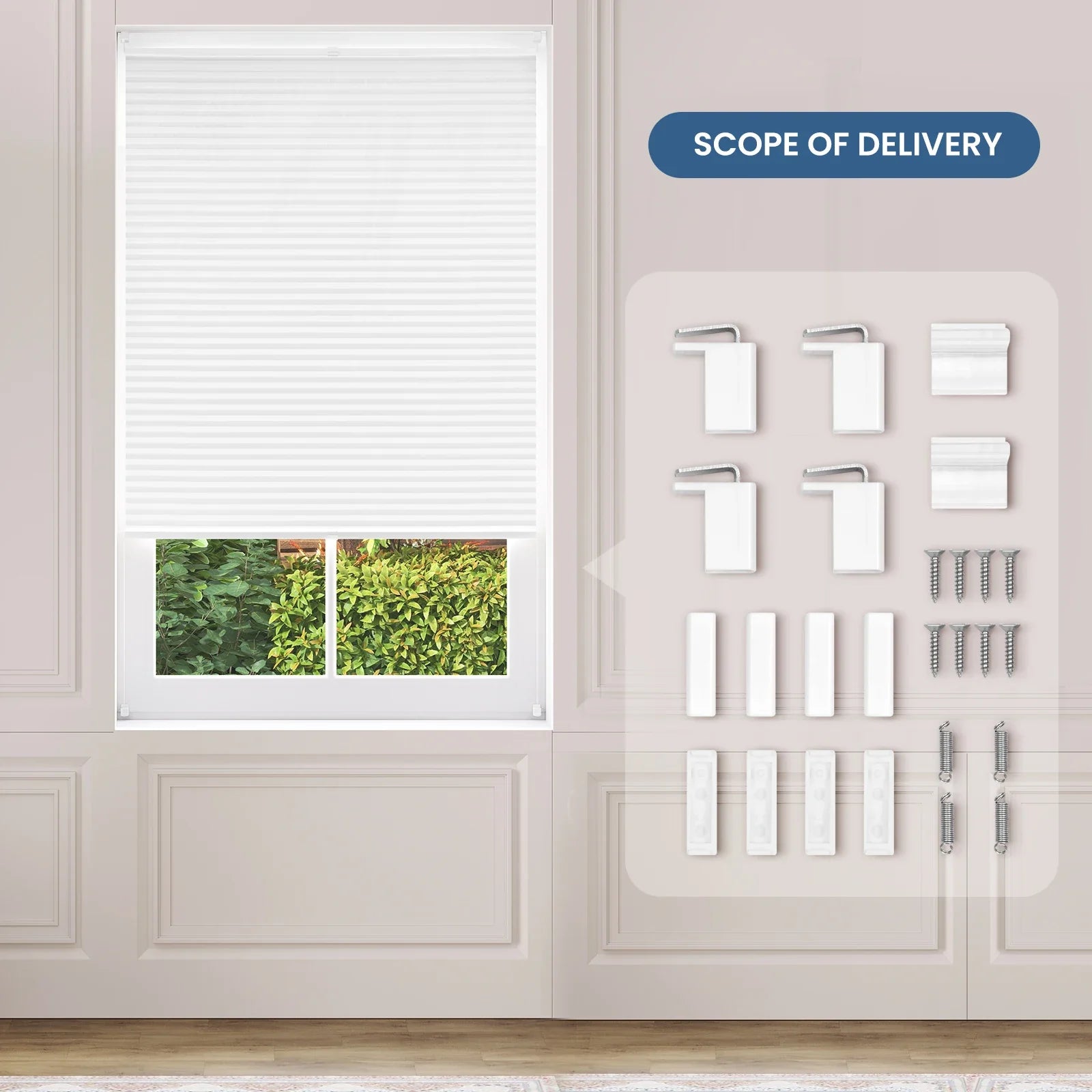Store plissé sans perçage protection solaire fenêtre intérieur - vue 3 sur 6