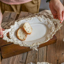 Assiette céramique rétro style français pour pâtes dessert