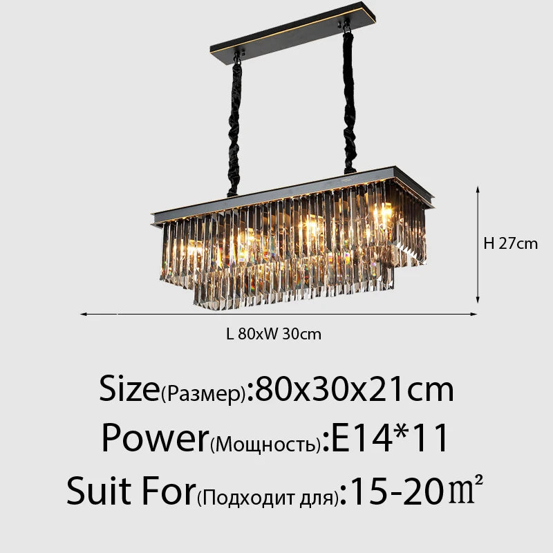 Lustre en cristal LED moderne américain salon salle à manger Villa suspension chambre plafond suspension lampe décor à la maison Lustre - vue 16 sur 21