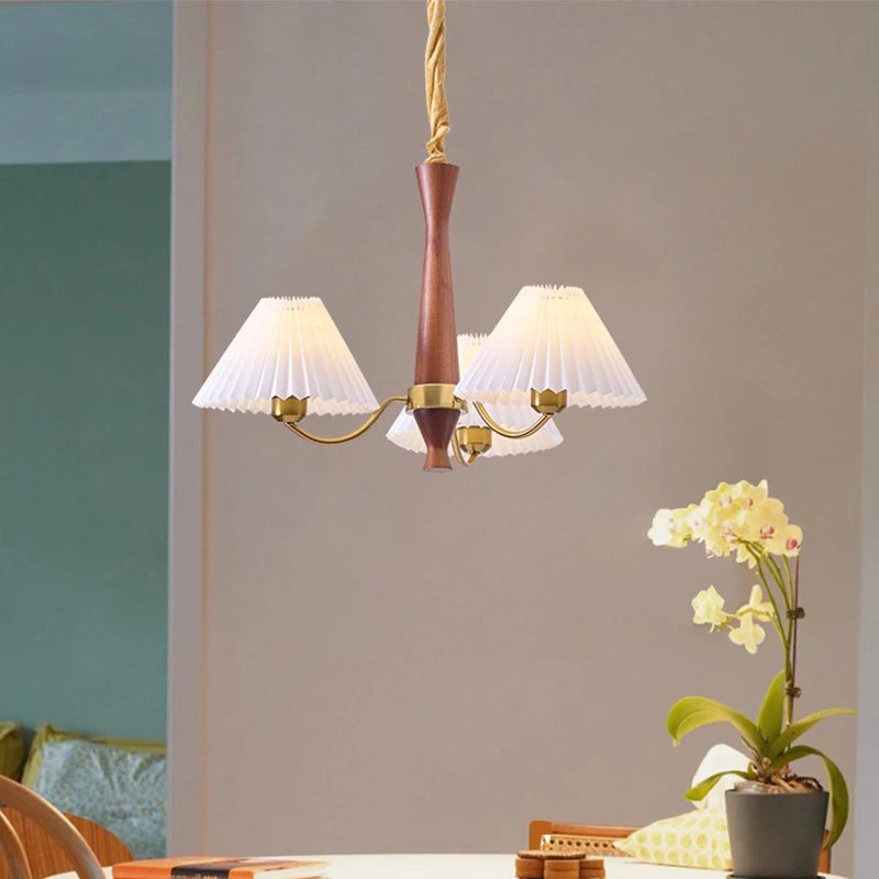 lustre en bois pour décoration luminaire suspendu - vue 5 sur 14