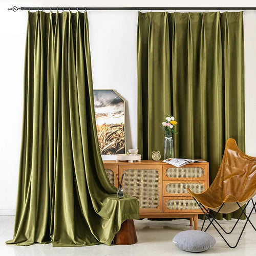 Rideau occultant style retro pour grandes fenetres salon