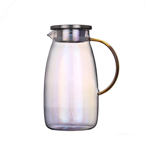 Bouteille carafe verre borosilicate motif fleurs style moderne