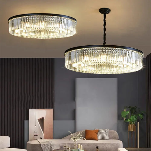 Lustre en cristal LED moderne américain salon salle à manger Villa suspension chambre plafond suspension lampe décor à la maison Lustre - vue 3 sur 21
