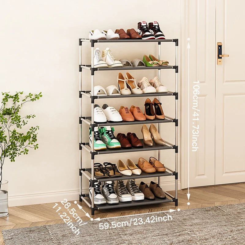 étagère à chaussures en métal tendance gain de place pratique - vue 11 sur 12