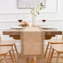 Chemin de table jute macramé style rustique beige