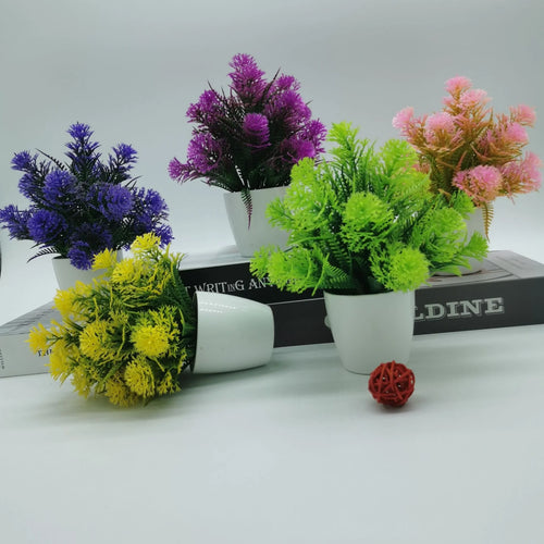 plantes artificielles bonsaï pot herbe décoratif pour bureau et jardin - vue 3 sur 8
