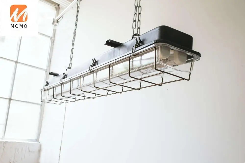 Lustre Loft rétro vintage décor industriel fantaisie cage lumière bande