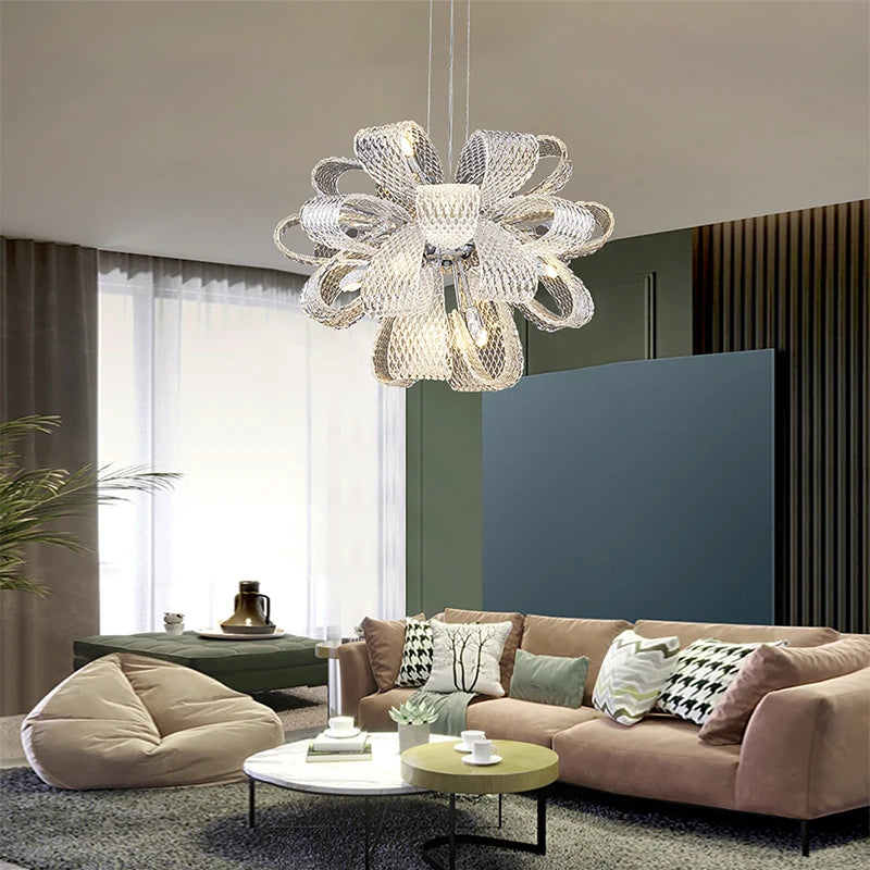 Nordique Art Déco Lustre LED Suspension Lámparas Salon Lustre Éclairage 2023 Décor À La Maison Plafond Lustre - vue 4 sur 18
