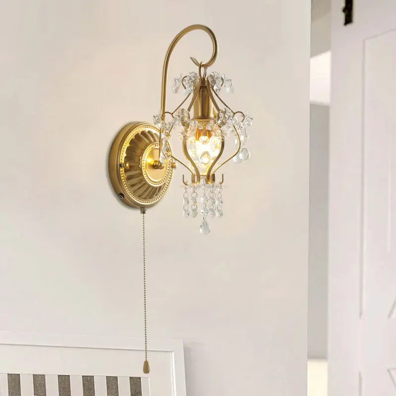 applique murale rétro en cristal pour décoration intérieure élégante - vue 6 sur 7