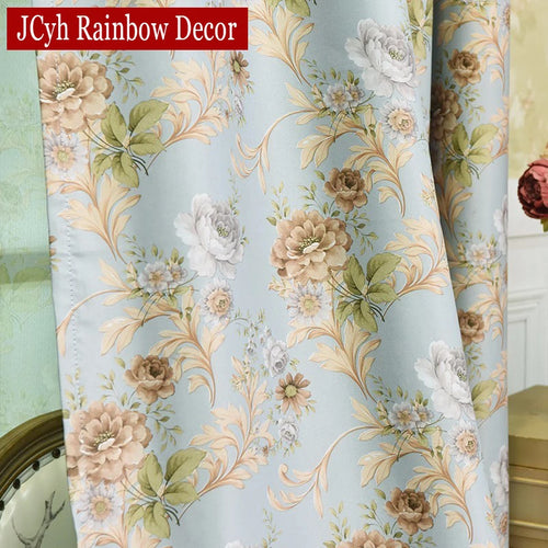 Rideau occultant floral style européen pour salon chambre
