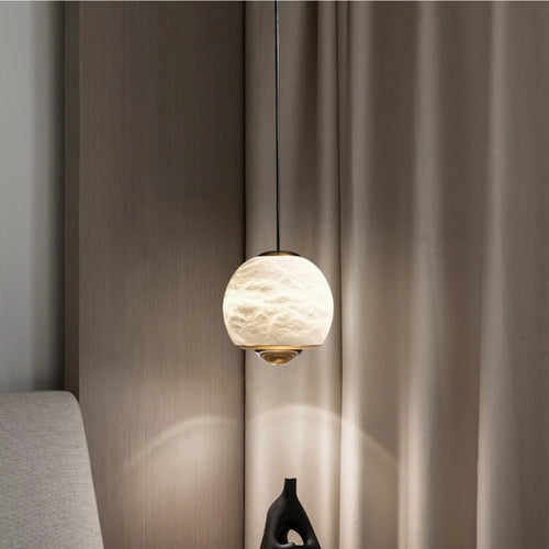 Suspension LED en marbre naturel espagnol