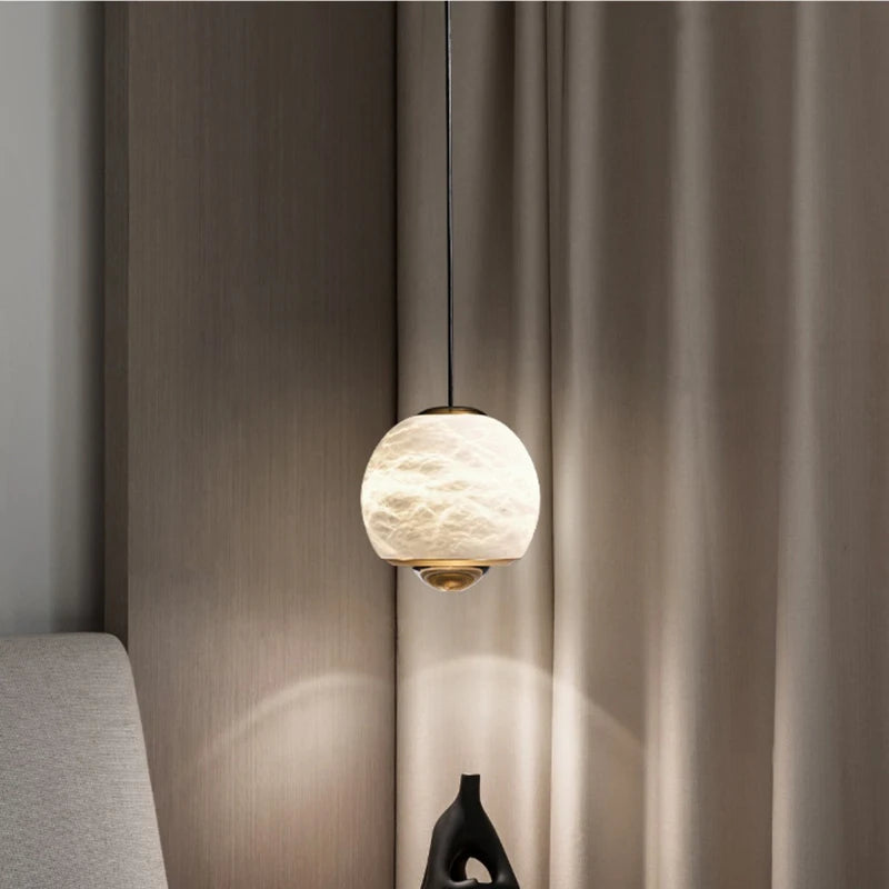 Suspension LED en marbre naturel espagnol - vue 4 sur 6