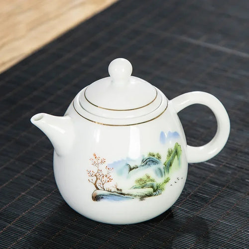 Theiere porcelaine style yixing service the asiatique artisanal