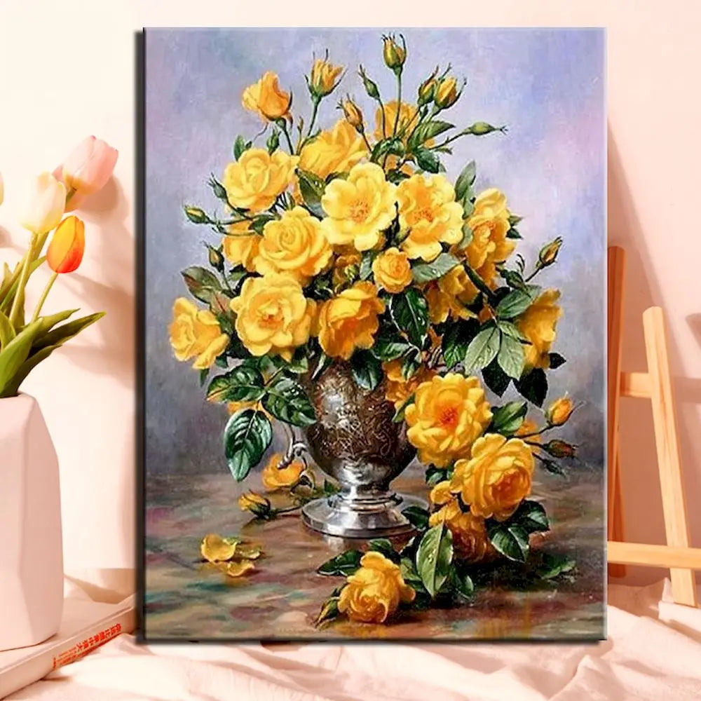 kit de peinture par numéro fleurs à colorier pour adultes - vue 8 sur 7