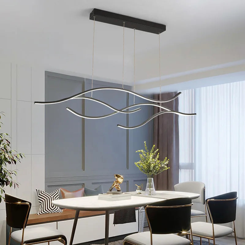 Nordic minimalist LED restaurant pendant lights, bar counter, kitchen pendant lights, living room home decoration hanging lights - vue 4 sur 10