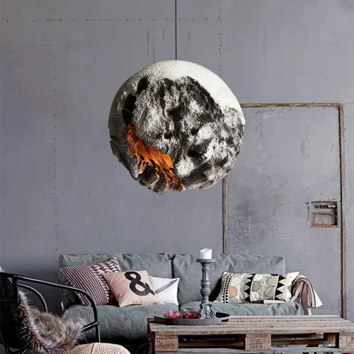 Irregular Planet Wabi Sabi LED Chandelier Restaurant Bedroom Model Room Lighting Creative Exhibition Hall Bar Decor Pendant Lamp - vue 2 sur 11