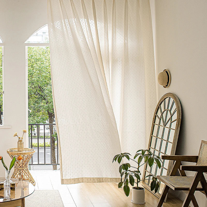 Voilage géométrique losanges semi transparent pour salon chambre - vue 3 sur 6