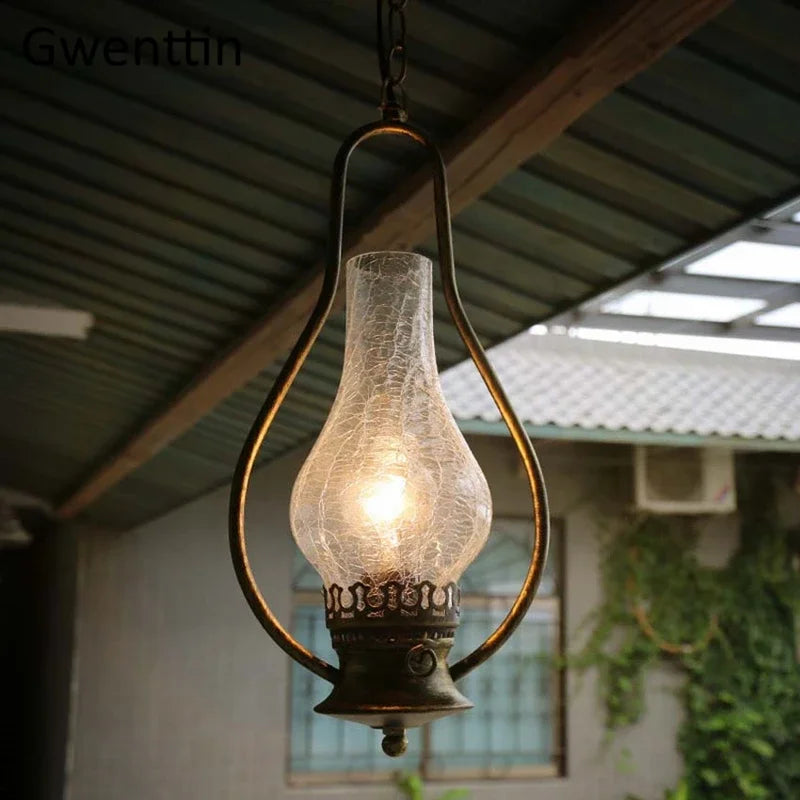 suspension rétro en kérosène pour décoration intérieure industrielle - vue 3 sur 12