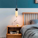 lustre led en boule de marbre naturel en acrylique avec fil réglable