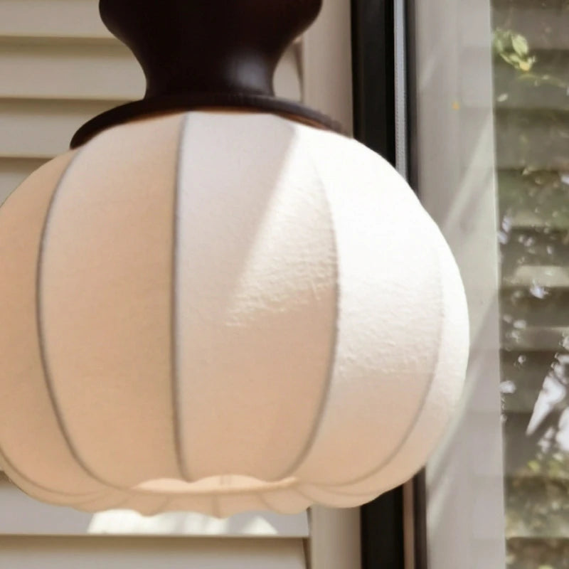 lustre en soie avec abat-jour en tissu lumineux - vue 7 sur 9