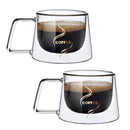 tasse expresso verre double paroi avec anse