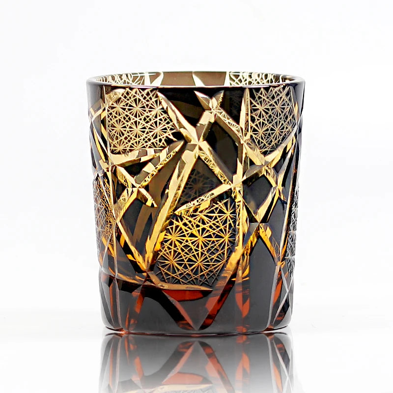 verre a whisky edo kiriko grave motifs japonais