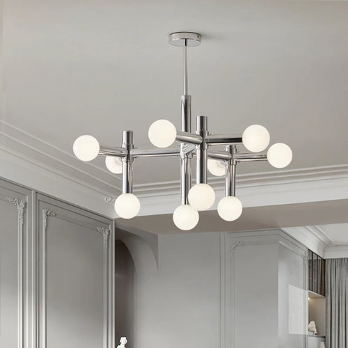 lustre chrome au design artistique pour éclairage d'intérieur