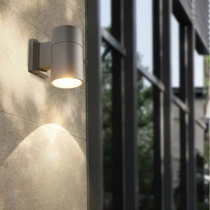 12W Outdoor Glass Tube LED Wall Lamp E27 Waterproof Single Double Head Up&Down Lighting Porch Light Garden Exterior Wall Sconce - vue 4 sur 14