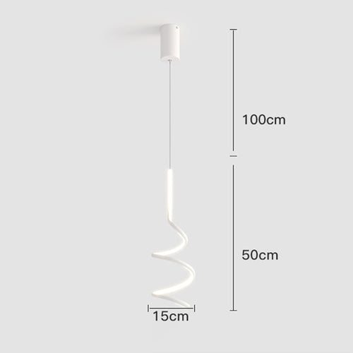 Suspension design LED minimaliste ondulé Polino