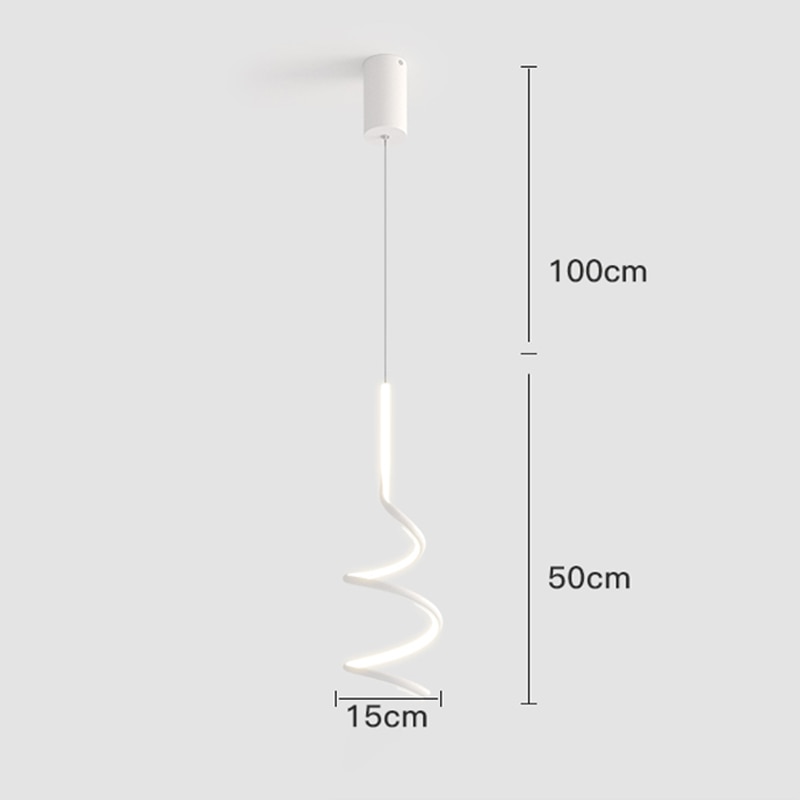Suspension design LED minimaliste ondulé Polino - vue 7 sur 9