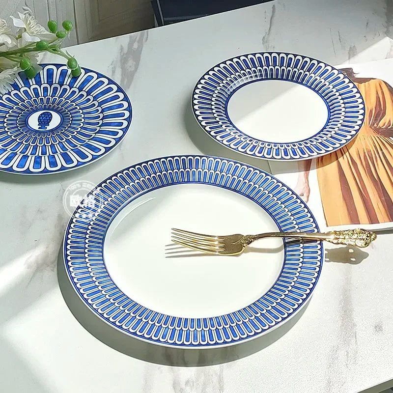 Assiette européenne motifs sceau décor thé dim sum - vue 5 sur 6