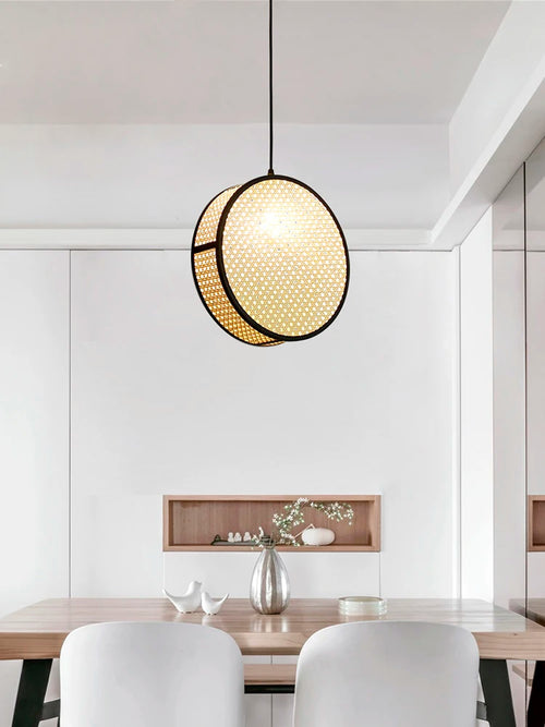 lustre en rotin tissé style créatif pour ambiance chaleureuse - vue 2 sur 9