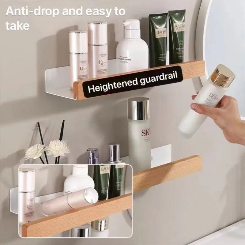 étagère en hêtre étanche pour rangement cuisine et salle de bain - vue 3 sur 20