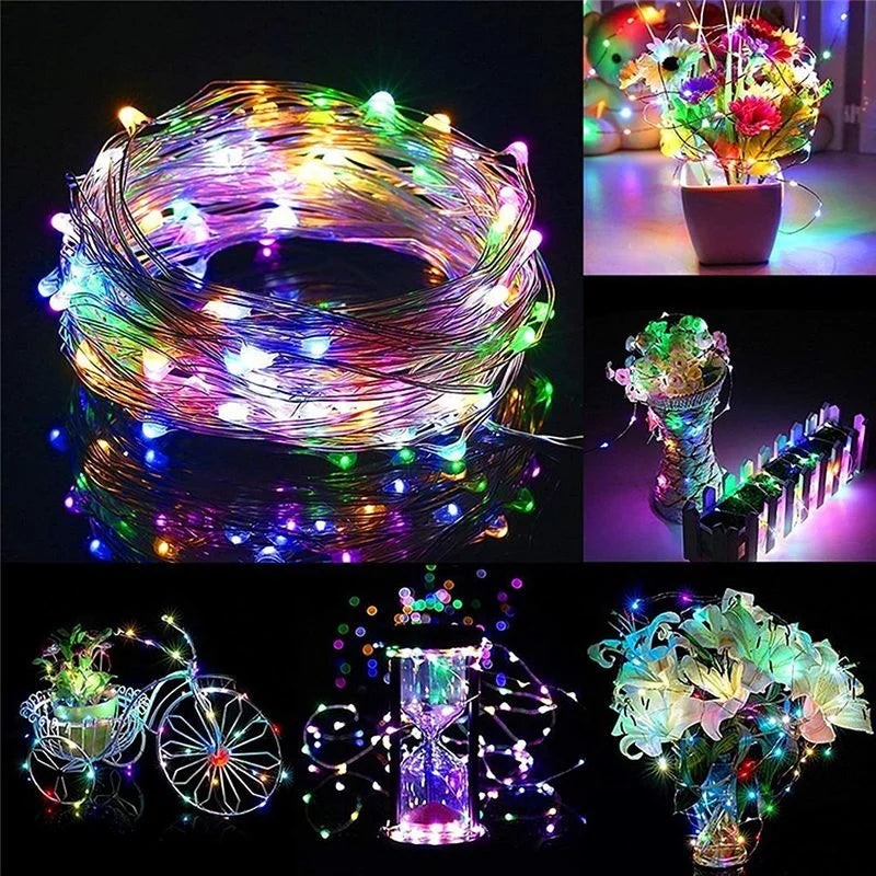 guirlande lumineuse led en fil de cuivre pour décorations festives - vue 5 sur 13