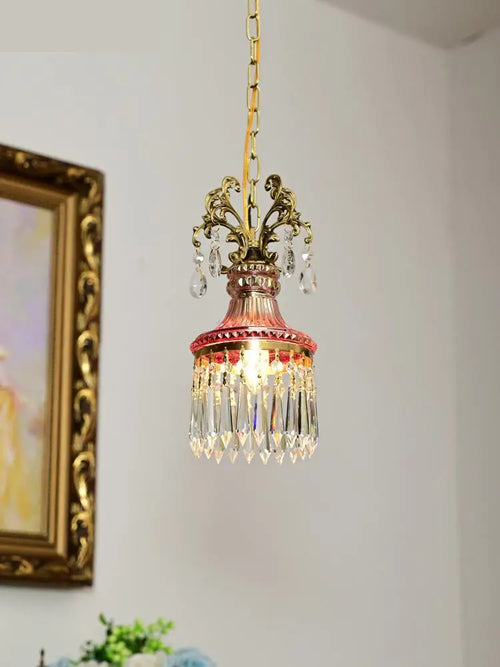 suspension en cristal français rétro pour ambiance luxueuse - vue 4 sur 7