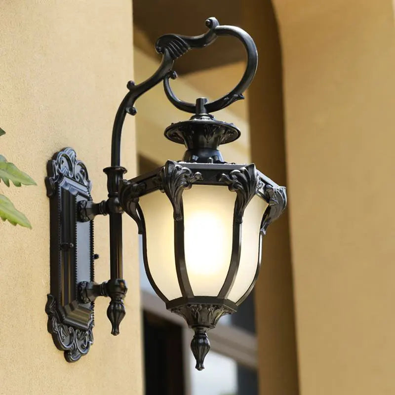 Applique rétro extérieur étanche lampe de balcon décoration allée lampe de jardin applique extérieure LED - vue 9 sur 8