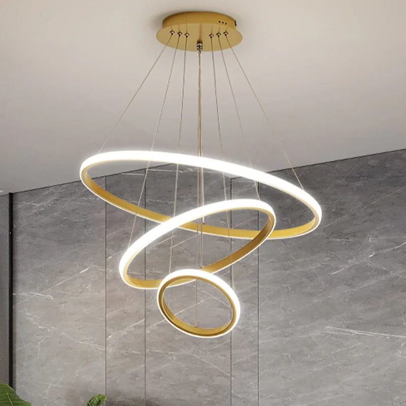 lustre moderne design cercle suspendu pour intérieur élégant - vue 4 sur 20