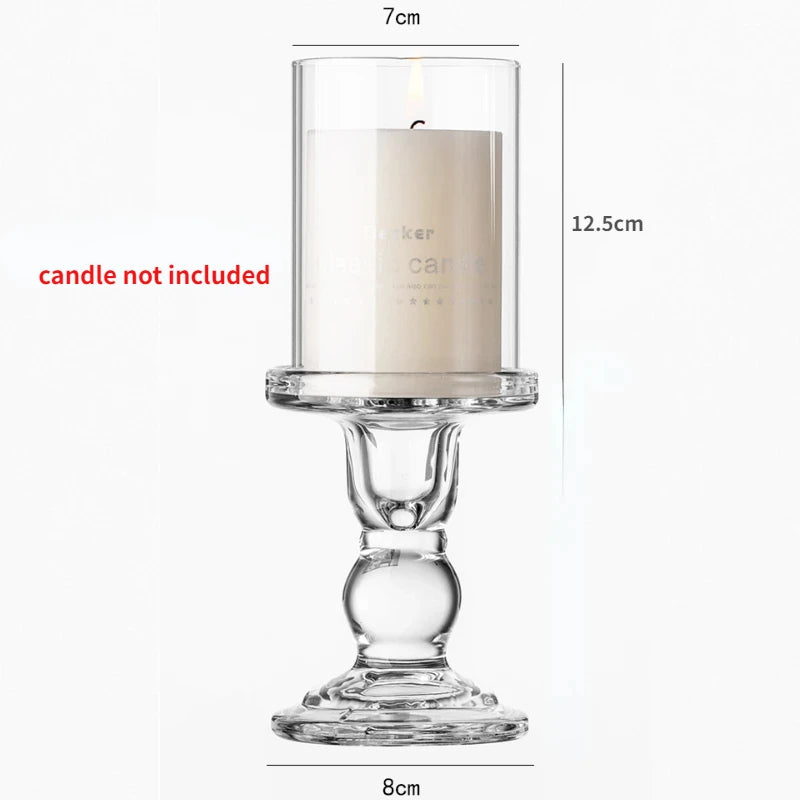 bougeoir en verre pour bougies pilier et coniques décoration intérieure - vue 11 sur 12