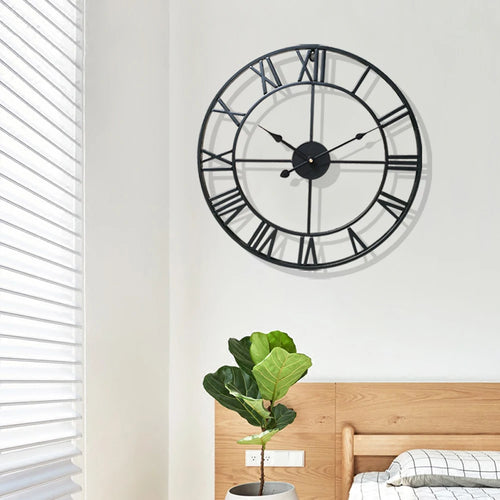 horloge murale chiffres romains décorative pour intérieur et extérieur - vue 4 sur 8