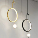 Gold Ring Pendant Light Modern Ball Led Hanging Lamp Bedroom Bedside Nordic Living Room Home Decor Background Lighting