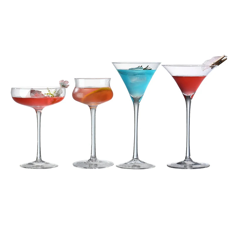 Verres a pied motifs graves style vintage cocktails - vue 2 sur 7
