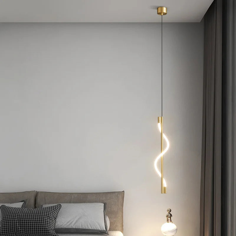 suspension en spirale luxe avec télécommande gradation led - vue 5 sur 8