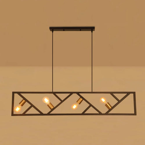 Style industriel fer art lustre restaurant salon lait thé café créatif 4 têtes personnalité lampe suspendue