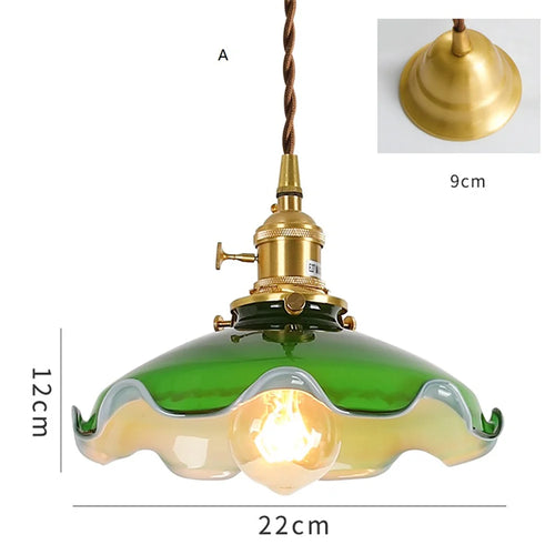 suspension industrielle vintage en cuivre et verre pour loft - vue 11 sur 12