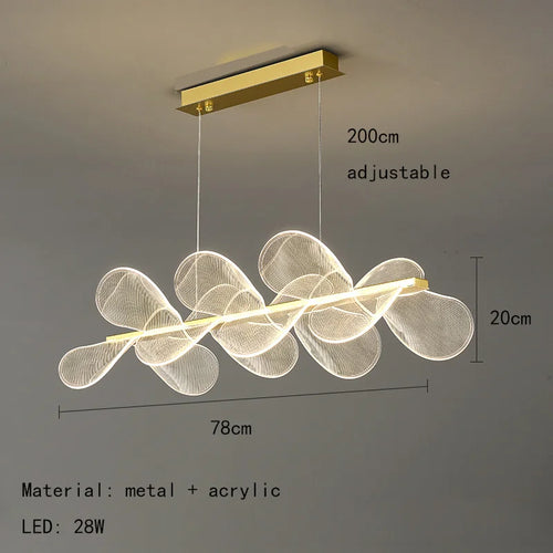 lustre en acrylique avec anneau doré à intensité variable  livraison directe - vue 9 sur 10