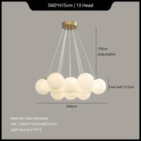 suspension en verre boule design moderne pour décoration intérieure