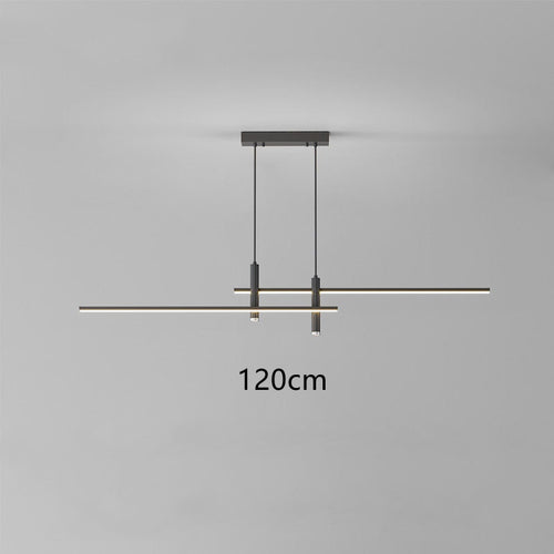 Lustre design LED minimaliste en barre métallique Sarno - vue 10 sur 12