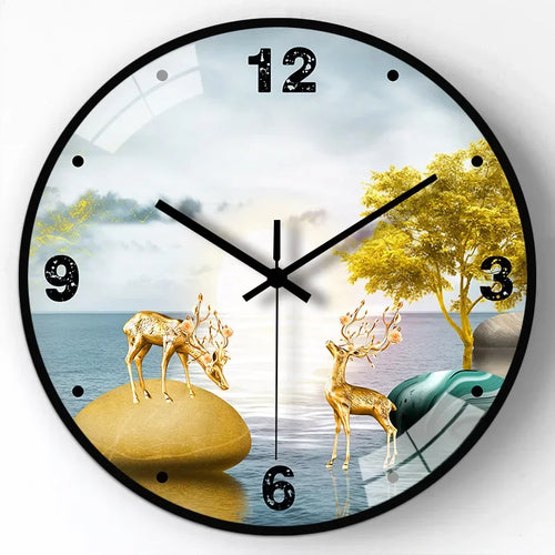 horloge murale en verre design moderne style chinois créatif et muet - vue 10 sur 11